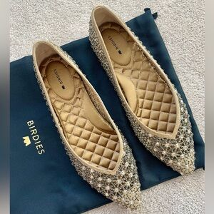 Birdies Goldfinch Crystal Suede Flats